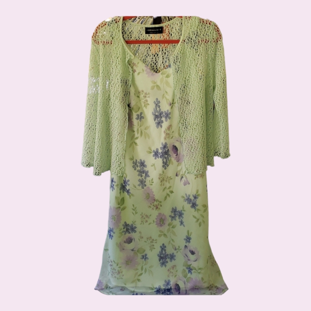 2Pc Sundresswith Open Knit Sweater - M - Picture 3 of 8